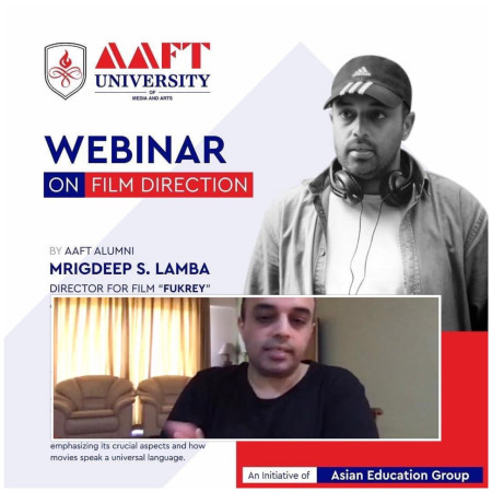 AAFT Alumnus Mrigdeep Lamba on Webinar to Motivate Students