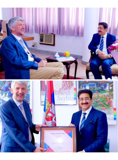Sandeep Marwah Awarded by Embassy of Serbia