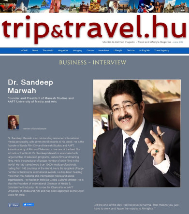Sandeep Marwah Published in Popular Hungarian Magazine