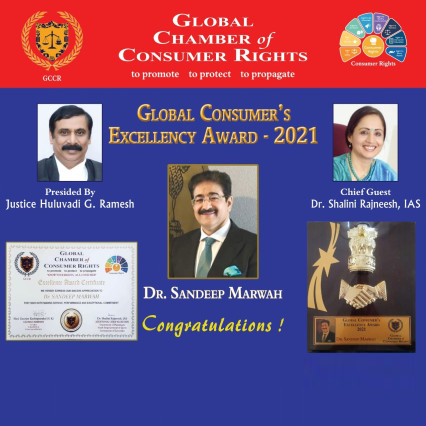 Global Consumer Excellency Award 2021 to Sandeep Marwah
