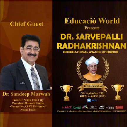 Dr Sarvepalli Radhakrishnan International Award for Sandeep Marwah