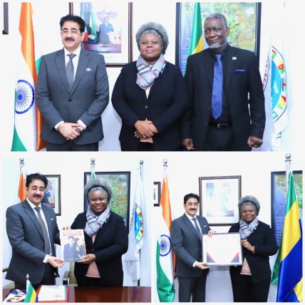 Sandeep Marwah Appreciated for His Work for Indo Gabon Relations