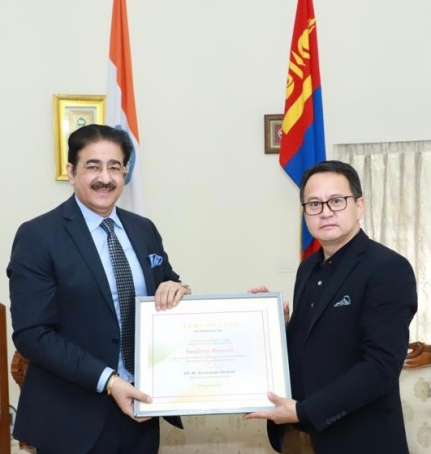 Sandeep Marwah Appreciated for Being Chair for Indo Mongolia Cultural Forum